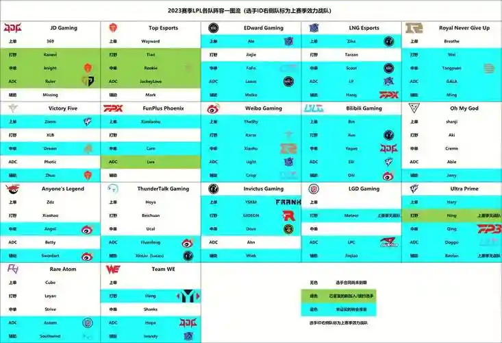 各赛区阵容
