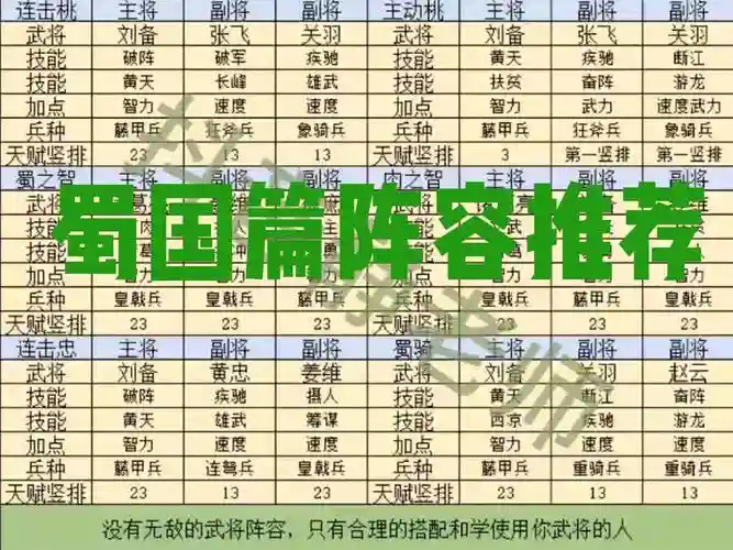 蜀国阵容护佑