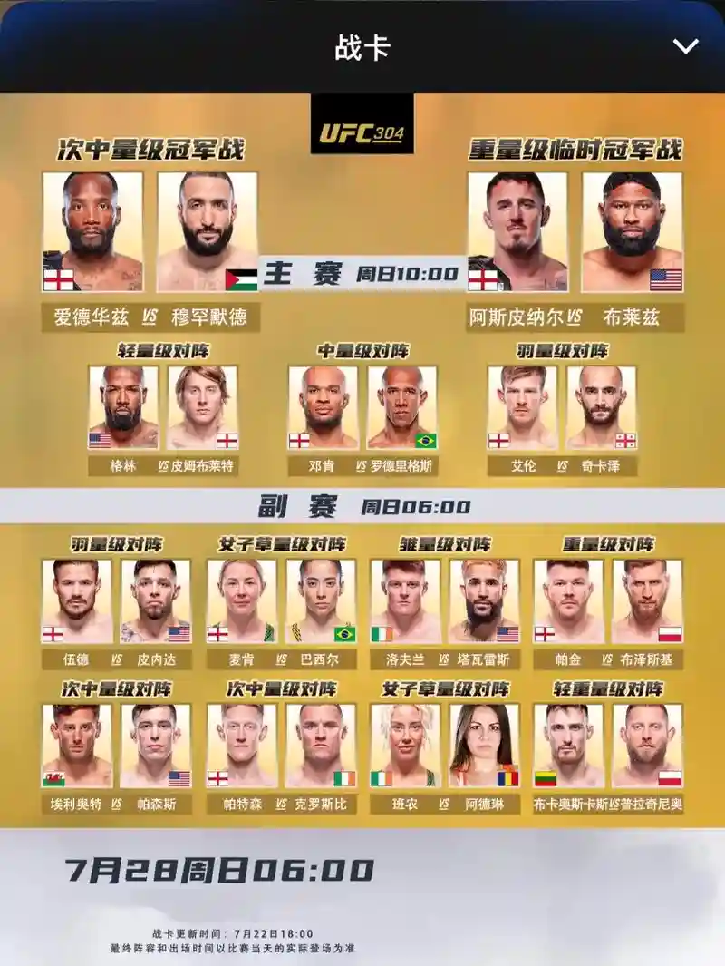 298阵容ufc插图