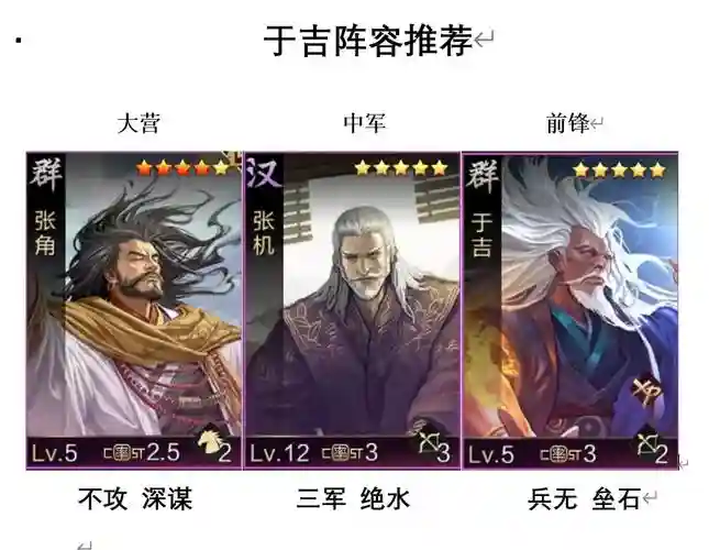 于吉阵容推荐插图1