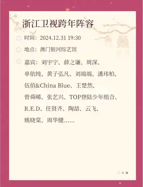 卫视嘉宾阵容