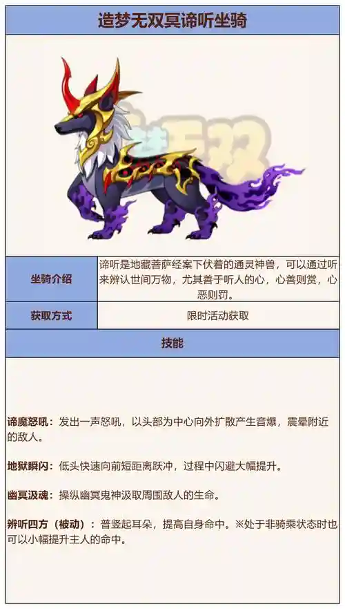 梦幻西游无双版坐骑选择，梦幻西游无双版